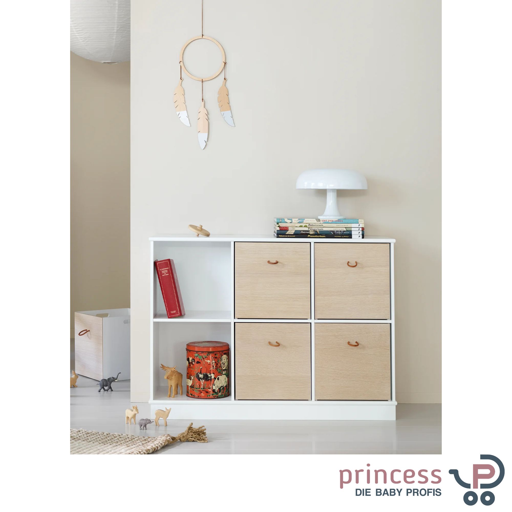 Oliver Onlineshop Regal Princess mit Wood Kinderwagen furniture - Sockel 3×2
